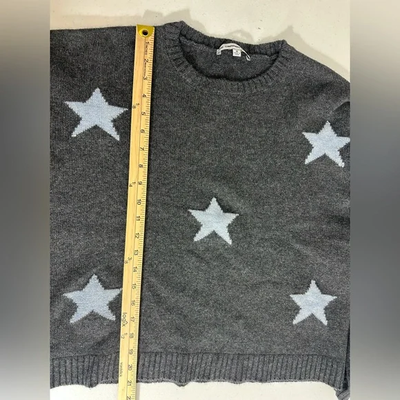 The Cashmere Project SzM Stars Print Crew Neck Pullover Sweater Charcoal Women - Picture 8 of 8